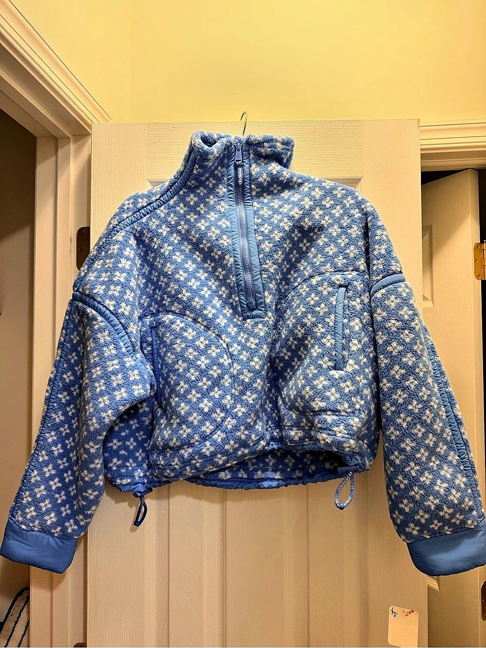 FP Movement Hit The Slopes Printed Fleece Pullover Blue & White Large